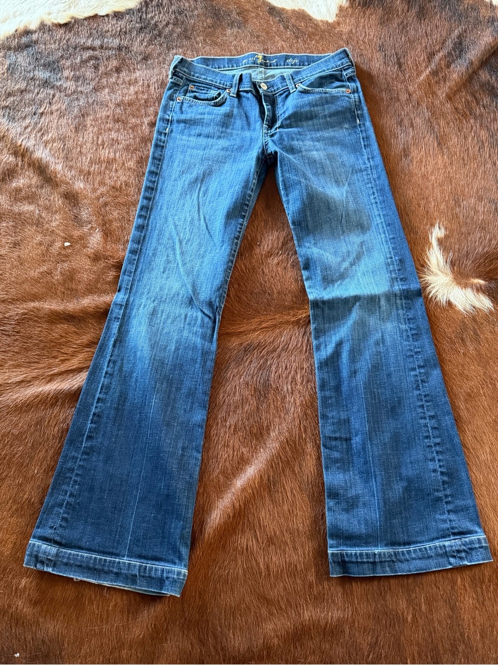 7 For All Mankind Dark Blue Flare Jeans